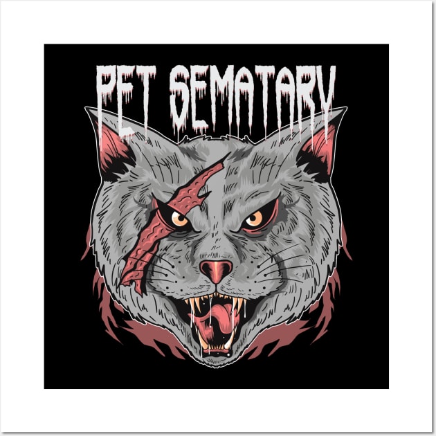 Evil Cat Pet Sematary Wall Art by BlackRavenOath